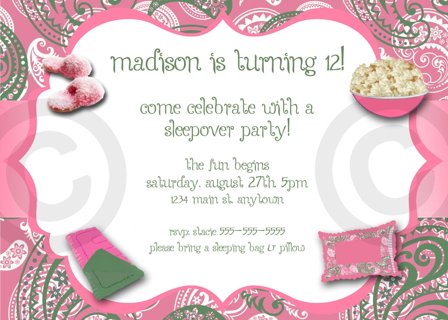 Doc    Free Printable Slumber Party Invitations â Free Printable